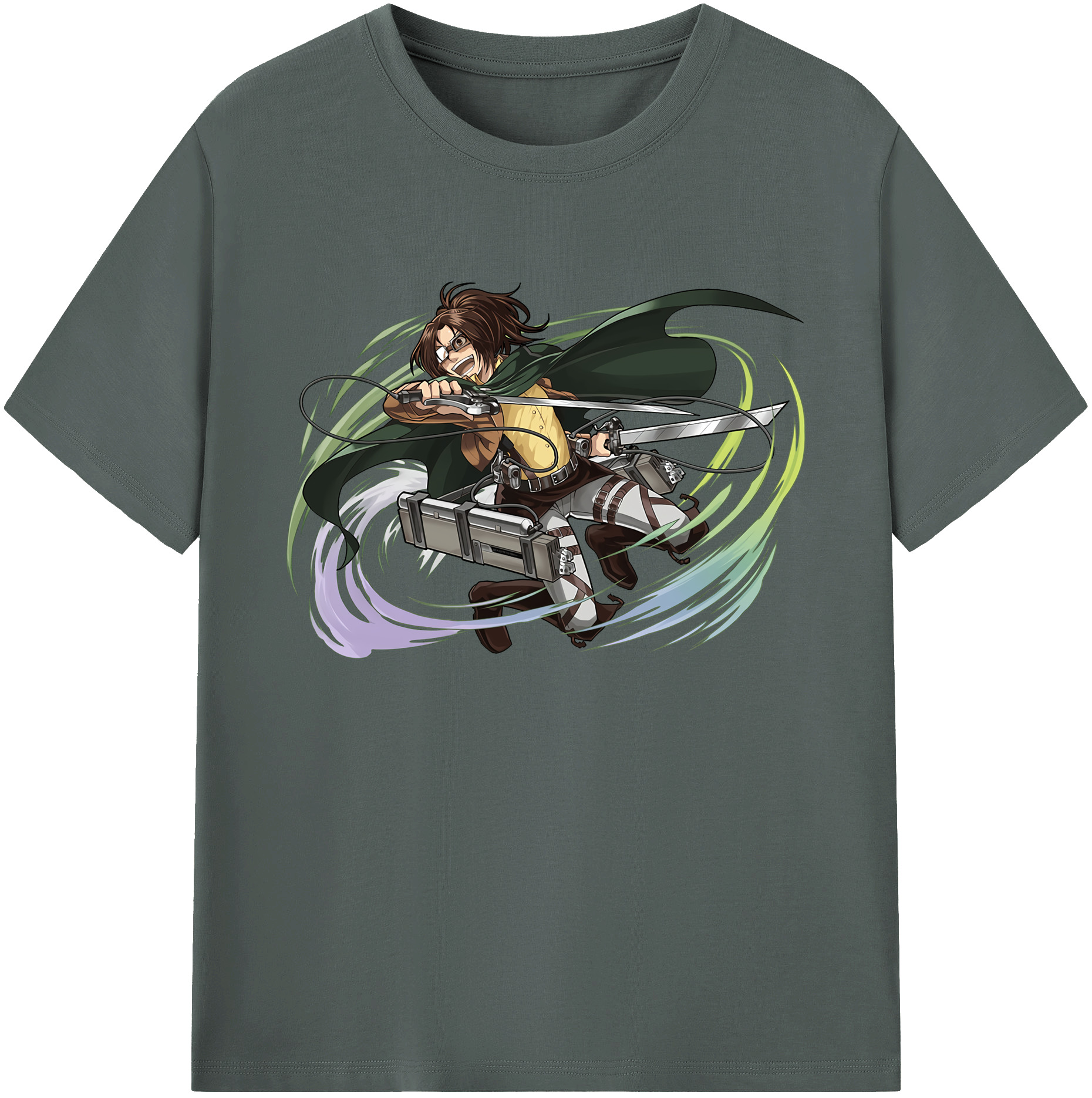 （画像用） 進撃の巨人 ハンジ·ゾエ Attack on Titan Hanji Zoe 綿100％ メンズ半袖Tシャツ｜肌触りやわらか＆通気性